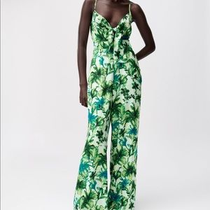 Zara Tropical Jungle Print Jumpsuit